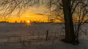 Zachód słońca nad łąkami i polami, okolice Marcinowej Woli - zdjęcie 1
