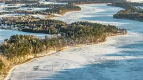 Zimowy wieczór nad jeziorem Tyrkło z drona, luty 2026 r. - zdjęcie 32