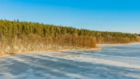 Zimowy wieczór nad jeziorem Tyrkło z drona, luty 2026 r. - zdjęcie 31