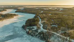 Zimowy wieczór nad jeziorem Tyrkło z drona, luty 2026 r. - zdjęcie 3