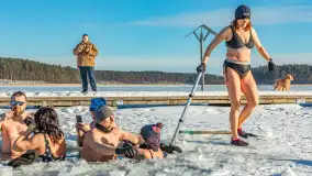 Orzysz i... orzyskie morsy nad jeziorem Orzysz w zimowej scenerii - zdjęcie 36