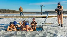 Orzysz i... orzyskie morsy nad jeziorem Orzysz w zimowej scenerii - zdjęcie 25