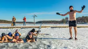 Orzysz i... orzyskie morsy nad jeziorem Orzysz w zimowej scenerii - zdjęcie 12