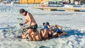 Orzysz i... orzyskie morsy nad jeziorem Orzysz w zimowej scenerii - zdjęcie 40