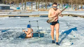 Orzysz i... orzyskie morsy nad jeziorem Orzysz w zimowej scenerii - zdjęcie 28