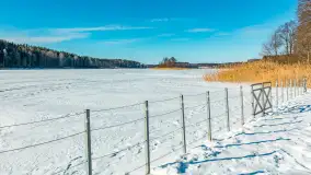Zimowa wersja plaży w Starych Juchach, jezioro Jędzelewo - zdjęcie 15