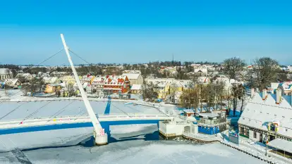 Mix ujęć z lotu ptaka w zimowej wersji Mazur - cz. 2