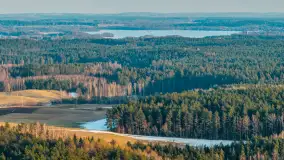 Przedwiośnie z drona nad jeziorem Ublik Mały, marzec 2026 r. - zdjęcie 8