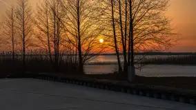 Zachód słońca nad jeziorem Mamry, port Rybaczówka Kal, marzec 2026 r. - zdjęcie 6