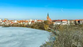 Przedwiośnie w Ełku z drona, okolice ulicy Zamkowej, marzec 2026 r. - zdjęcie 11