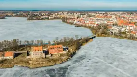 Przedwiośnie w Ełku z drona, okolice ulicy Zamkowej, marzec 2026 r. - zdjęcie 22