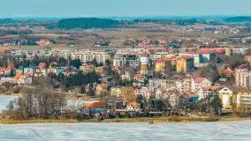 Przedwiośnie w Ełku z drona, okolice ulicy Zamkowej, marzec 2026 r. - zdjęcie 19