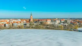 Przedwiośnie w Ełku z drona, okolice ulicy Zamkowej, marzec 2026 r. - zdjęcie 2