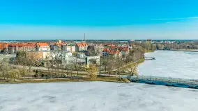 Przedwiośnie w Ełku z drona, okolice ulicy Zamkowej, marzec 2026 r. - zdjęcie 50