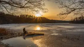 Zachód słońca nad jeziorem Ublik Mały, marzec 2026 r. - zdjęcie 16