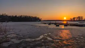 Marcowy zachód słońca w Zatoce Tracz, jezioro Kisajno - zdjęcie 37
