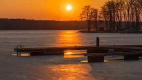 Marcowy zachód słońca w Zatoce Tracz, jezioro Kisajno - zdjęcie 33