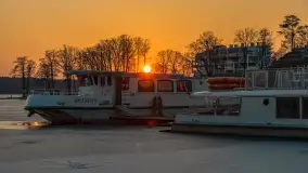 Marcowy zachód słońca w Zatoce Tracz, jezioro Kisajno - zdjęcie 26