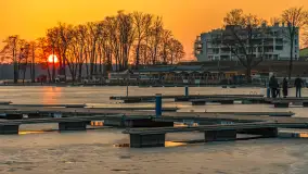 Marcowy zachód słońca w Zatoce Tracz, jezioro Kisajno - zdjęcie 16