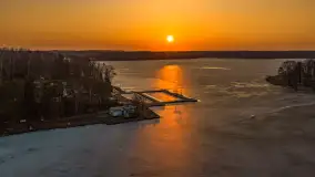 Marcowy zachód słońca w Zatoce Tracz, jezioro Kisajno - zdjęcie 10