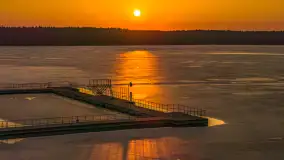 Marcowy zachód słońca w Zatoce Tracz, jezioro Kisajno - zdjęcie 9