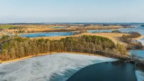 Jeziora Niegocin, Niałk Duży i Mały oraz Wojnowo u progu wiosny, z lotu ptaka - zdjęcie 27