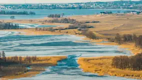 Jeziora Niegocin, Niałk Duży i Mały oraz Wojnowo u progu wiosny, z lotu ptaka - zdjęcie 3
