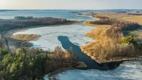 Jeziora Niegocin, Niałk Duży i Mały oraz Wojnowo u progu wiosny, z lotu ptaka - zdjęcie 7