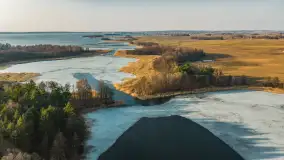 Jeziora Niegocin, Niałk Duży i Mały oraz Wojnowo u progu wiosny, z lotu ptaka - zdjęcie 29