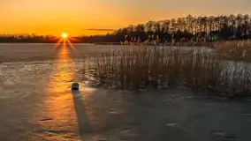 Zachód słońca nad jeziorem Stręgiel, marzec 2026 r. - zdjęcie 15