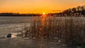 Zachód słońca nad jeziorem Stręgiel, marzec 2026 r. - zdjęcie 27