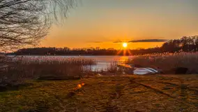Zachód słońca nad jeziorem Stręgiel, marzec 2026 r. - zdjęcie 7