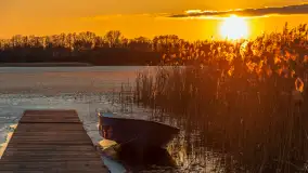 Zachód słońca nad jeziorem Stręgiel, marzec 2026 r. - zdjęcie 25