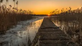 Zachód słońca nad jeziorem Stręgiel, marzec 2026 r. - zdjęcie 10