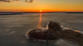 Zachód słońca nad Darginem z lotu ptaka, wiosna 2026 r. - zdjęcie 2