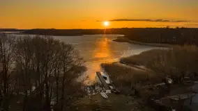 Zachód słońca nad wsią i jeziorem Stręgiel, marzec 2026 r. - zdjęcie 4