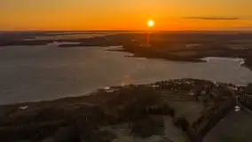 Zachód słońca nad wsią i jeziorem Stręgiel, marzec 2026 r. - zdjęcie 31