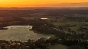 Zachód słońca nad wsią i jeziorem Stręgiel, marzec 2026 r. - zdjęcie 18