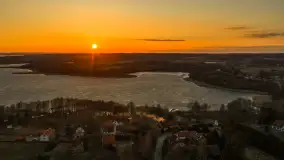 Zachód słońca nad wsią i jeziorem Stręgiel, marzec 2026 r. - zdjęcie 43