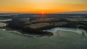 Zachód słońca nad wsią i jeziorem Stręgiel, marzec 2026 r. - zdjęcie 23