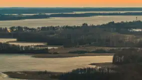 Zachód słońca nad wsią i jeziorem Stręgiel, marzec 2026 r. - zdjęcie 35