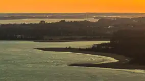 Zachód słońca nad wsią i jeziorem Stręgiel, marzec 2026 r. - zdjęcie 30