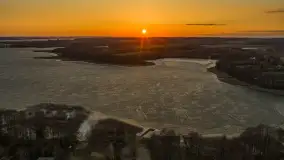 Zachód słońca nad wsią i jeziorem Stręgiel, marzec 2026 r. - zdjęcie 28