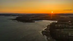 Zachód słońca nad wsią i jeziorem Stręgiel, marzec 2026 r. - zdjęcie 13