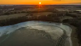 Zachód słońca nad wsią i jeziorem Stręgiel, marzec 2026 r. - zdjęcie 41