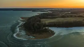 Zachód słońca nad wsią i jeziorem Stręgiel, marzec 2026 r. - zdjęcie 14