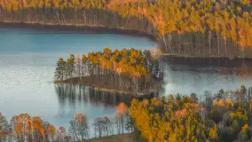 Zachód słońca nad jeziorem Nidzkie, Ruciane-Nida i Pod Dębem, kwiecień 2026 r. - zdjęcie 33