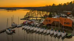 Zachód słońca nad jeziorem Nidzkie, Ruciane-Nida i Pod Dębem, kwiecień 2026 r. - zdjęcie 1