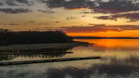 Zachód słońca nad jeziorem Kisajno, Pierkunowo, kwiecień 2026 r. - zdjęcie 4