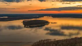 Zachód słońca nad jeziorem Kisajno, Pierkunowo, kwiecień 2026 r. - zdjęcie 18